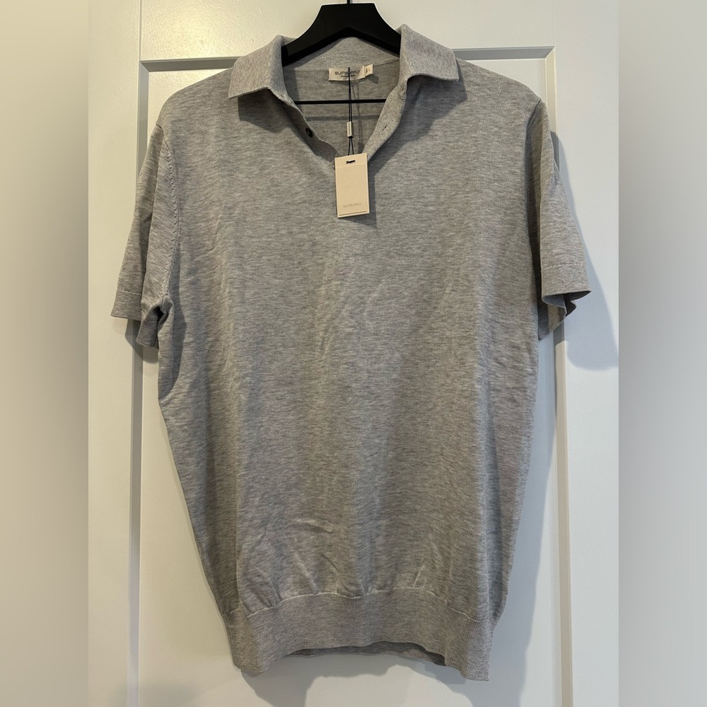 NWT Suitsupply Gray Knit Polo Shirt